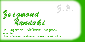 zsigmond mandoki business card